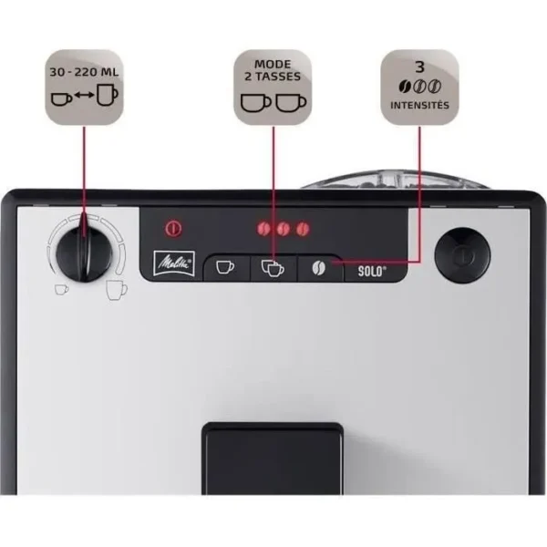 MELITTA Solo Bean Grinder Koffiezetapparaat – Puur Zilver - Afbeelding 3