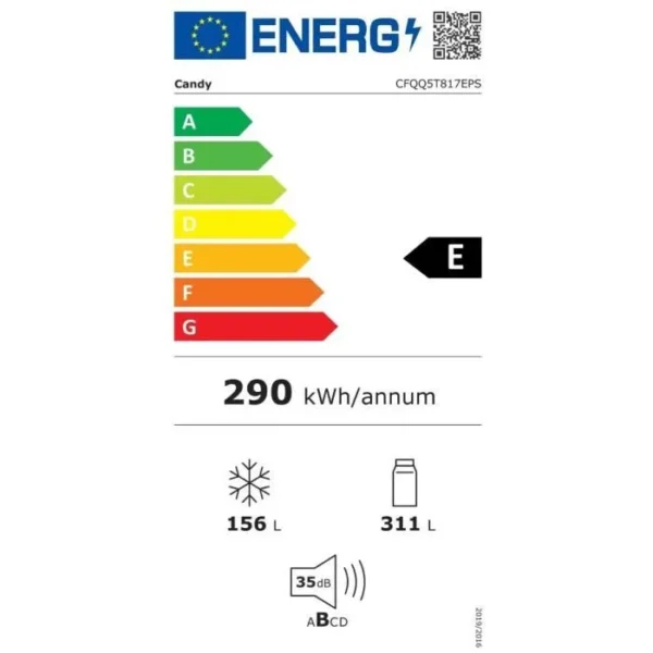 CANDY CFQQ5T817EPS Koelkast met meerdere deuren – 400L – No Frost - Afbeelding 4